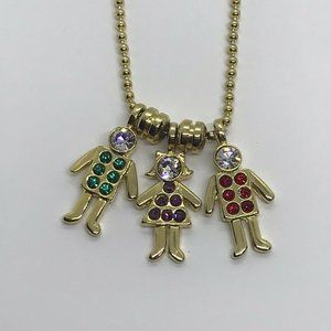 Girl and boys GSC pendants Long Ball chain necklace 29 Inches Red Green Purple
